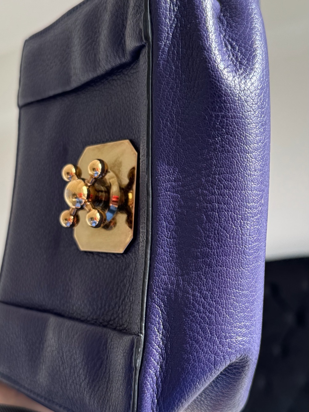 Authentic Chloe Small Purple Leather Bag with Gold Chain - Picture 12 of 15